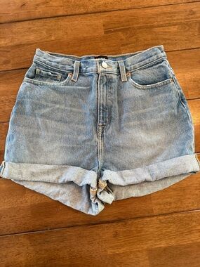 Urban Outfitters BDG Light Blue High-Rise Rolled Hem Denim Shorts